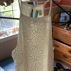 High neck white dress